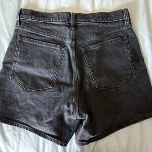 Abercrombie Black Denim High Rise Dad Shorts